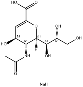 N-ACETYL-2,3-DEHYDRO-2-DEOXYNEURAMINIC ACID SODIUM SALT N-乙酰基-2.3-脱氢-神经氨酸单钠盐 结构式