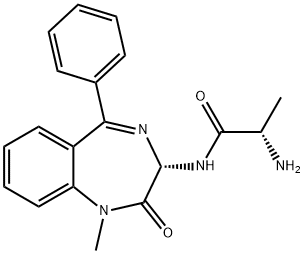 A-(S)-AMINO-N-(2,3-DIHYDRO-1-METHYL-2-OXO-5-PHENYL-1H-1,4-BENZODIAZEPIN-3-(S)-YL) PROPANAMIDE 结构式