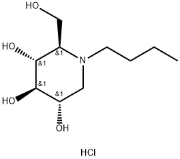 N-BUTYLDEOXYNOJIRIMYCIN, HYDROCHLORIDE Structure
