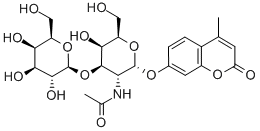 4-Methylumbelliferyl 2-Acetamido-2-deoxy-3-O-(b-D-galactopyranosyl)-a-D-galactopyranoside Struktur