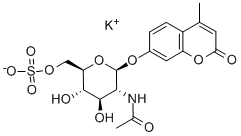 7-[[2-(乙酰氨基)-2-脱氧-6-O-磺基-BETA-D-吡喃葡萄糖基]氧基]-4-甲基-2H-1-苯并吡喃-2-酮单钾盐, 210357-38-3, 结构式