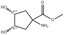 Cyclopentanecarboxylic acid, 1-amino-3,4-dihydroxy-, methyl ester, (1-alpha-,3-alpha-,4-alpha-)- (9CI) Struktur