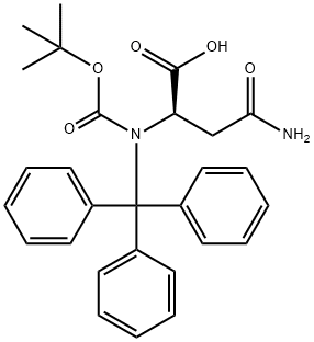 N2-[叔丁氧羰基]-N-(三苯甲基)-D-天冬氨酰胺 结构式