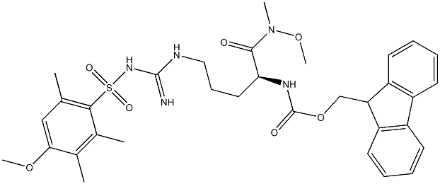 N-[(1S)-4-[[亚氨基[[(4-甲氧基-2,3,6-三甲基苯基)磺酰基]氨基]甲基]氨基]-1-[(甲氧基甲基氨基)羰基]丁基]氨基甲酸芴甲酯, 210532-73-3, 结构式