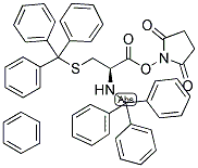 1-[(2R)-1-氧代-2-[(三苯基甲基)氨基]-3-[(三苯基甲基)硫基]丙氧基]-2,5-吡咯烷二酮与苯的化合物, 210546-76-2, 结构式