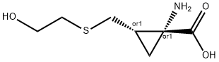 Cyclopropanecarboxylic acid, 1-amino-2-[[(2-hydroxyethyl)thio]methyl]-, 结构式