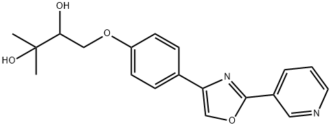 3-Methyl-1-[4-[2-(3-pyridinyl)oxazol-4-yl]phenoxy]-2,3-butanediol Struktur