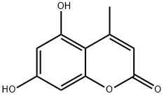 4-メチル-5,7-ジヒドロキシ-2H-1-ベンゾピラン-2-オン 化学構造式
