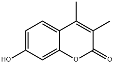 3,4-ジメチル-7-ヒドロキシクマリン 化学構造式