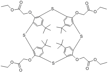 4-tert-ブチル-1-(エトキシカルボニルメトキシ)チアカリックス[4]アレーン 化学構造式