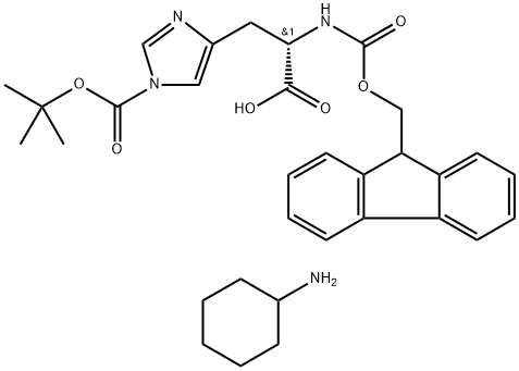 FMOC-L-HIS(BOC)-OH DCHA Structure