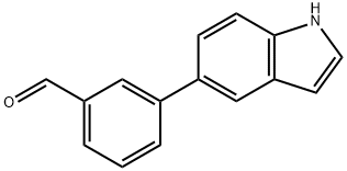 3-(1H-インドール-6-イル)ベンズアルデヒド 化学構造式