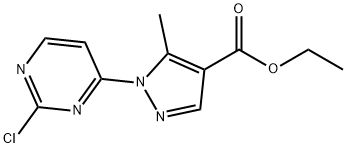 1H-PYRAZOLE-4-CARBOXYLIC ACID, 1-(2-CHLORO-4-PYRIMIDINYL)-5-METHYL-, ETHYL ESTER Struktur