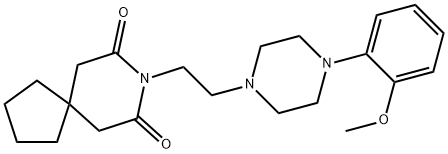8-[2-[4-(2-メトキシフェニル)ピペラジン-1-イル]エチル]-8-アザスピロ[4.5]デカン-7,9-ジオン 化学構造式