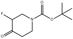1-(tert-ブトキシカルボニル)-3-フルオロ-4-ピペリドン 化学構造式