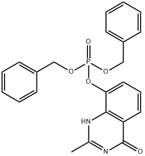 Phosphoric  acid,  1,4-dihydro-2-methyl-4-oxo-8-quinazolinyl  bis(phenylmethyl)  ester  (9CI) Structure