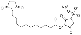 N-(11-マレイミドウンデカノイルオキシ)スルホスクシンイミドナトリウム塩 化学構造式