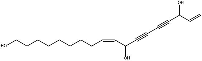 9,17-オクタデカジエン-12,14-ジイン-1,11,16-トリオール 化学構造式
