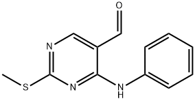 2-甲基硫烷基-4-苯基氨基-嘧啶-5-甲醛 结构式