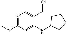 4-(环戊基氨基)-2-(甲硫基)-5-嘧啶甲醇, 211245-63-5, 结构式