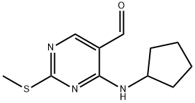 4-环戊基氨基-2-甲硫基嘧啶-5-甲醛, 211245-64-6, 结构式