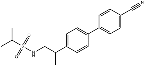 N-[2-(4'-氰基联苯-4-基)丙基]-2-丙烷磺酰胺 结构式