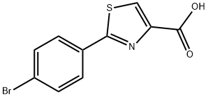 2-(4-溴苯基)-1,3-噻唑-4-甲酸, 21160-50-9, 结构式