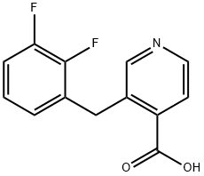 3-((2,3-Difluorophenyl)methyl)-4-pyridinecarboxylicacid Struktur