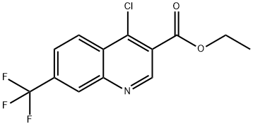 4-CHLORO-7-TRIFLUOROMETHYLQUINOLINE-3-CARBOXYLIC ACID ETHYL ESTER 化学構造式