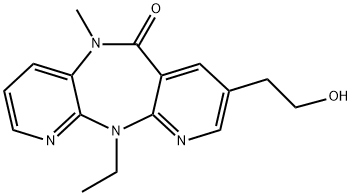 6H-Dipyrido[3,2-b:2',3'-e][1,4]diazepin-6-one,11-ethyl-5,11-dihydro-8-(2-hydroxyethyl)-5-methyl- 化学構造式