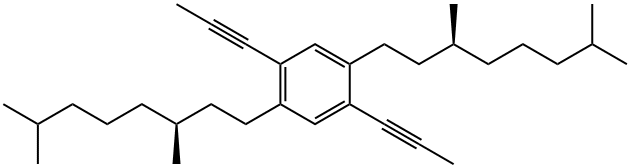 1,4-二(3,7-二甲基辛基)-2,5-二-1-丙炔苯,211809-70-0,结构式