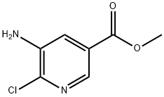 5-アミノ-6-クロロピリジン-3-カルボン酸メチル 化学構造式