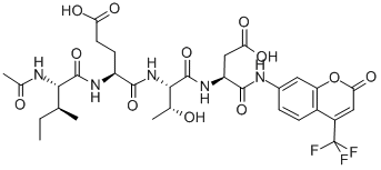N-乙酰基-L-异亮氨酰-L-ALPHA-谷氨酰-L-苏氨酰-N-[2-氧代-4-(三氟甲基)-2H-1-苯并吡喃-7-基]-L-ALPHA-天冬氨酰胺,211990-57-7,结构式