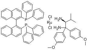 DICHLORO[(S)-2,2'-BIS(DIPHENYLPHOSPHINO)-1,1'-BINAPHTHYL][(S)-1,1-BIS(P-METHOXYPHENYL)-2-ISOPROPYLETHANE-1,2-DIAMINE]RUTHENIUM(II) Structure