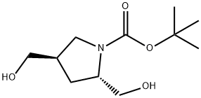 (2S,4R)-2,4-双(羟基甲基)-1-吡咯烷羧酸叔丁酯 结构式