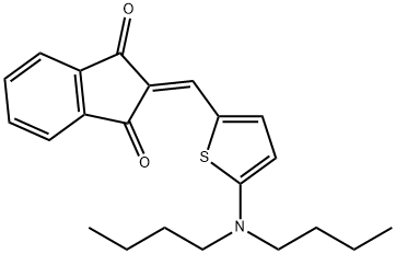 2-[[5-(二丁基)-2-噻吩基]亚甲基]-1H-茚-1,3(2H)-二酮 结构式