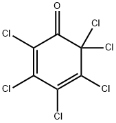 2,3,4,5,6,6-ヘキサクロロ-2,4-シクロヘキサジエン-1-オン 化学構造式