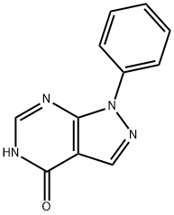 1,5-ジヒドロ-1-フェニル-4H-ピラゾロ[3,4-d]ピリミジン-4-オン 化学構造式