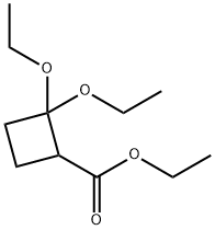Cyclobutanecarboxylic acid, 2,2-diethoxy-, ethyl ester (9CI) Struktur