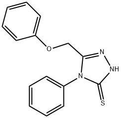 5-苯氧基甲基-4-苯基-4H-[1,2,4]三唑-3-硫醇, 21358-13-4, 结构式