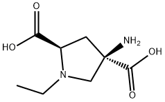 2,4-Pyrrolidinedicarboxylicacid,4-amino-1-ethyl-,(2R,4R)-(9CI),213619-99-9,结构式