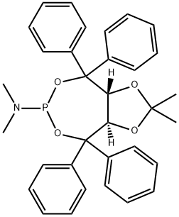 (3AR,8AR)-(-)-(2,2-二甲基-4,4,8,8-四苯基-四氢-[1,3]二氧并[4,5-E][1,3,2]二氧磷-6-YL)二甲胺, 213843-90-4, 结构式