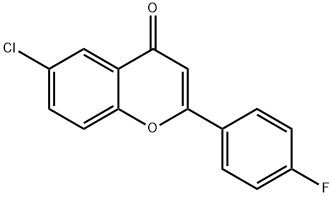 6-クロロ-2-(4-フルオロフェニル)-4H-クロメン-4-オン 化学構造式