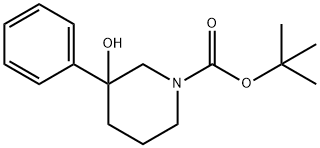 3-ヒドロキシ-3-フェニルピペリジン-1-カルボン酸TERT-ブチル 化学構造式