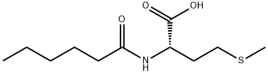 rac-(R*)-4-メチルチオ-2-[(1-オキソヘキシル)アミノ]ブタン酸 化学構造式