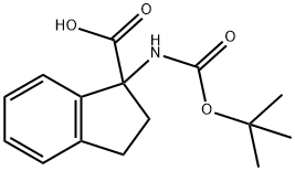 N-BOC-DL-1-氨基茚烷-1-羧酸 结构式