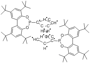 1,1'-BIS[2,4,8,10-TETRAKIS(1,1-DIMETHYLETHYL)DIBENZO[D,F][1,3,2]DIOXAPHOSPHEPIN-6-YL]FERROCENE Structure