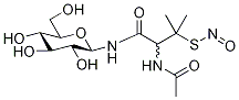 N-(β-Glucopyranosyl)-N2-acetyl-S-nitrosopenicillaMide Struktur
