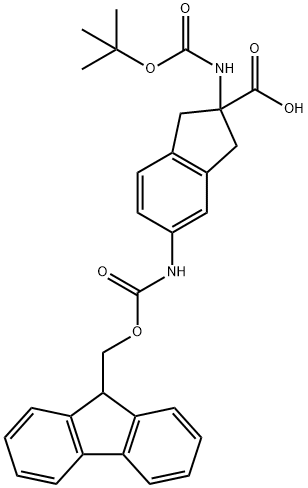 2-(N-BOC-AMINO)-5-(N-FMOC-AMINO)INDAN-2-CARBOXYLIC ACID Structure