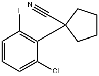 1‐(2‐クロロ‐6‐フルオロフェニル)シクロペンタンカルボニトリル 化学構造式